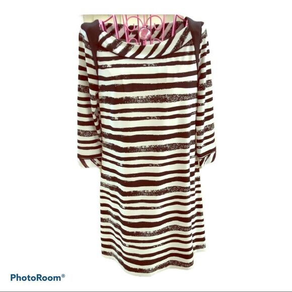 BCBGMAXAZRIA black and white stripes mini dress 6 - Picture 1 of 6